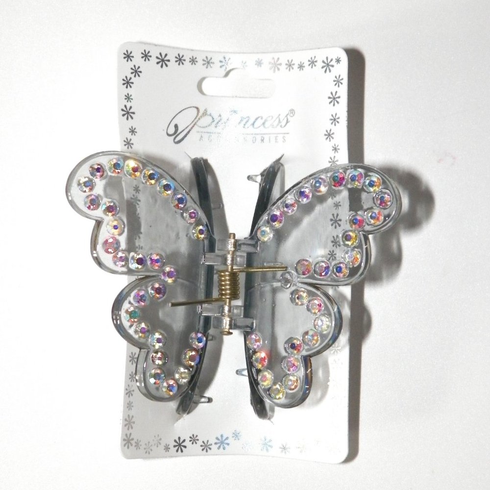 Princess Accessories Gray Butterfly Hair Claw Clip